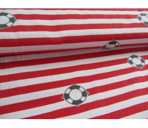 Jersey Pirat Paolo Streifen Kombi grau rot weiß